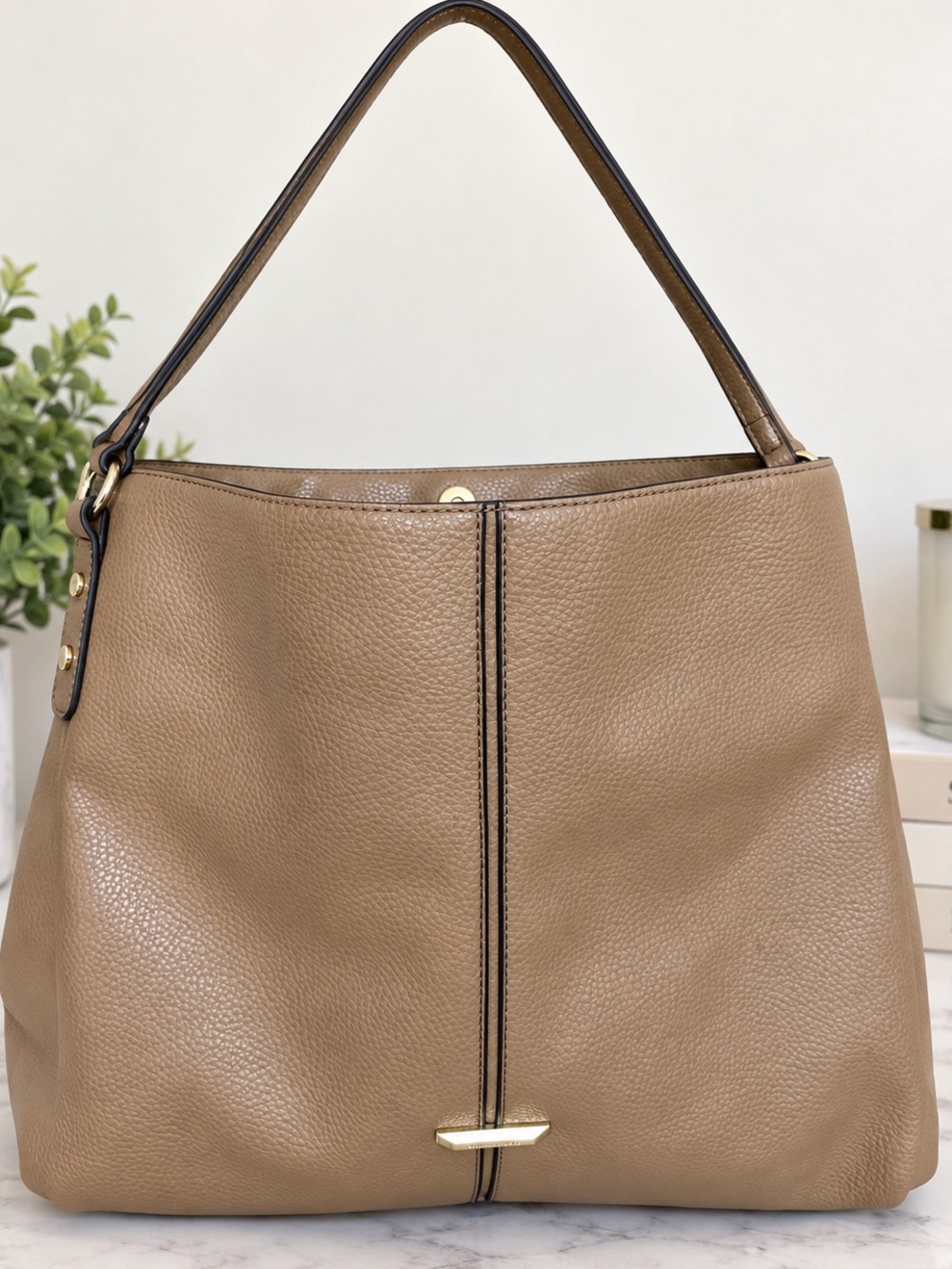 Anne Klein Taupe Hobo Shoulder Bag
